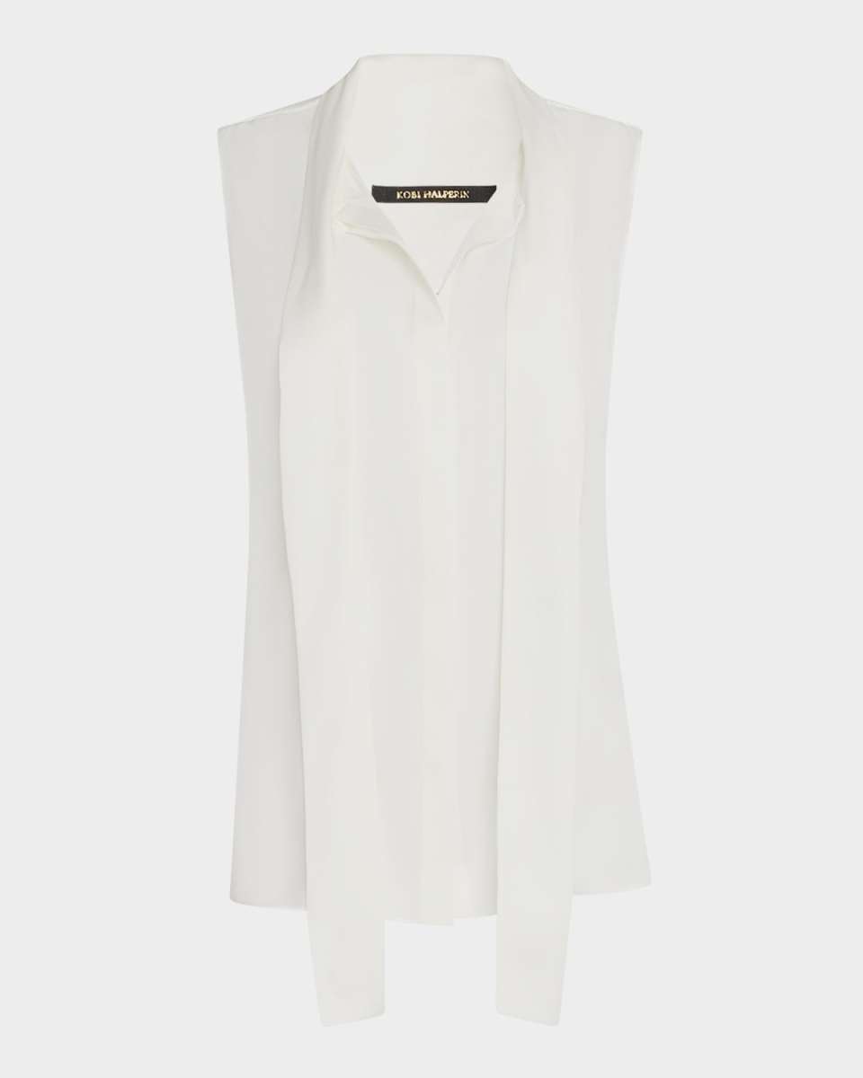Ives Sleeveless Tie-Neck Blous